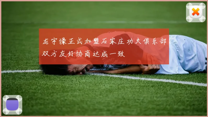 龙宇壕正式加盟石家庄功夫俱乐部双方友好协商达成一致